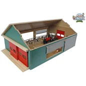 Figurki dla dzieci - Kids Globe Stajnia z 4 oknami z siatką, 1:32, kolor naturalny - miniaturka - grafika 1