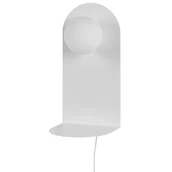 Lampy ścienne - Lampa ścienna z półką metalowa biała MAPI - miniaturka - grafika 1