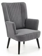 Fotele - Popielaty fotel welwetowy do salonu B7-Z36 - miniaturka - grafika 1