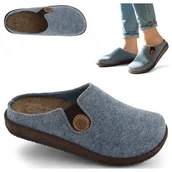 Kapcie damskie - Kapcie Domowe Ciepłe Klapki Damskie Filcowe Wygodne Befado Niebieskie 37 - miniaturka - grafika 1