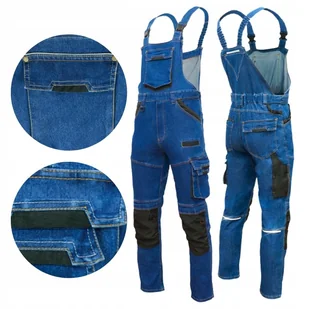 Spodnie Ogrodniczki robocze męskie Jeans Elastyczne Wygodne STRETCH BHP M - Odzież robocza - miniaturka - grafika 1