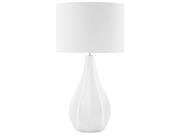 Lampy stojące - Beliani Lampa stołowa Lampka nocna porcelanowa biała SANTEE 42977 - miniaturka - grafika 1