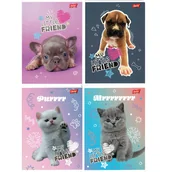 Zeszyty szkolne - 4 SZT. X ZESZYT A5, 32 KARTKI, KOLOROWA TRZYLINIA, KOTKI I PIESKI, KAŻDY INNY - miniaturka - grafika 1