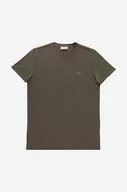 Koszulki męskie - Lacoste t-shirt bawełniany kolor zielony gładki - miniaturka - grafika 1