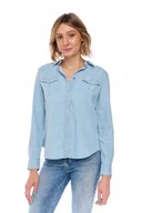 Koszule damskie - LEE REGULAR WESTERN SHIRT FADED BLUE L45SBASQ XS - miniaturka - grafika 1