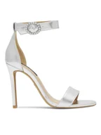 Sandały damskie - Nine West Sandały WFA2646-1 Srebrny - miniaturka - grafika 1