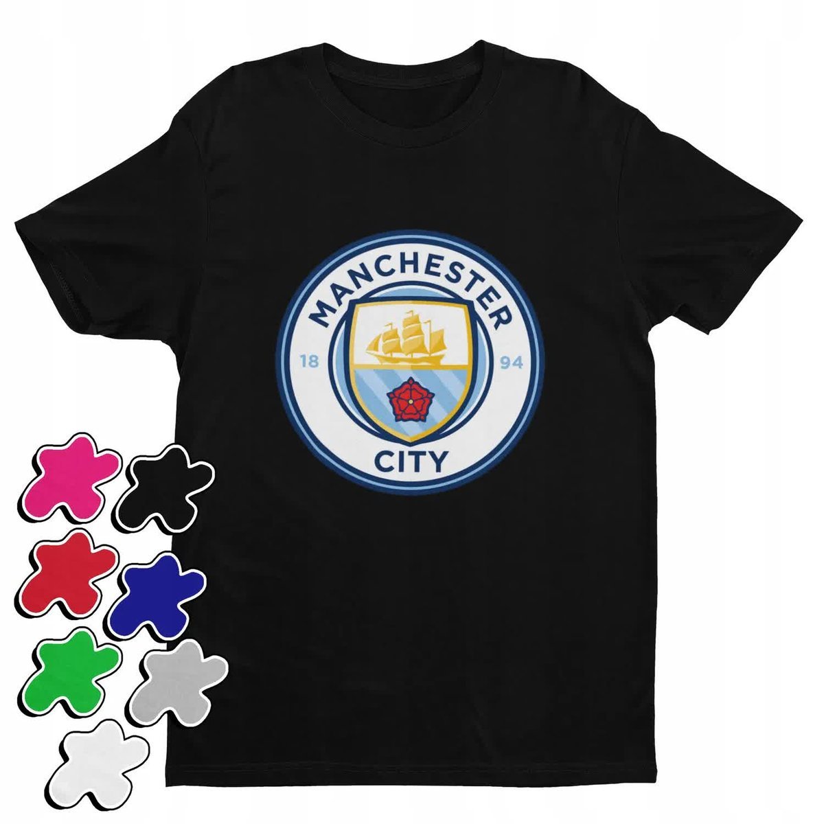 Koszulka T-Shirt Dziecięca Z Nadrukiem Manchester City Nożna -M 134-146