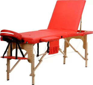 BODYFIT Łóżko do masażu 3 segmentowe BODYFIT, czerwone, 60x213 cm - Łóżka - miniaturka - grafika 1