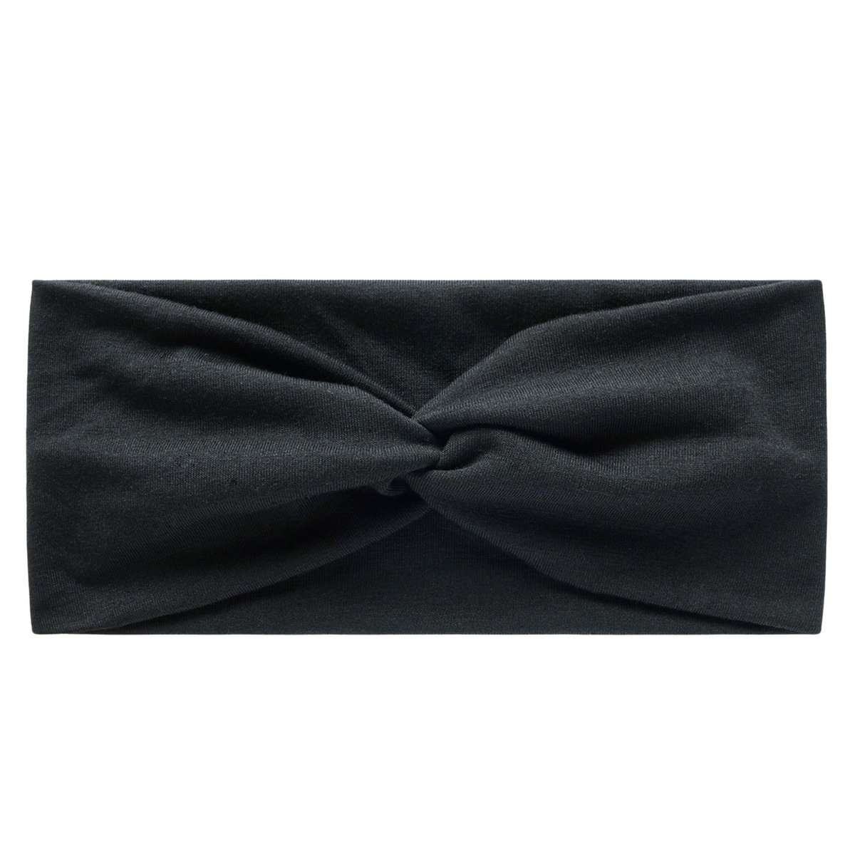 Opaska na Głowę Czarna do Włosów Szeroka Turban z Supłem Elastyczna Wygodna