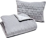 Kołdry i poduszki dla dzieci - Pulp Pulp, Komplet pościeli pikowany, Gwiazdy jasnoszary,kocyk 80 x 100 cm, poduszka 35 x 45 cm - miniaturka - grafika 1