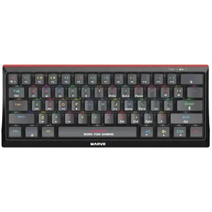 Marvo KG962G EN - R, klawiatura US, do gry, mechaniczna rodzaj przewodowa (USB), czarna, RGB, czerwone przełączniki  KG962G EN-R - Klawiatury - miniaturka - grafika 1