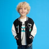 Bluzy dla chłopców - Cool Club, Bluza chłopięca, rozpinana, czarno-biała - miniaturka - grafika 1