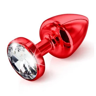 Korki analne - Diogol Plug analny zdobiony - Anni Butt Plug Round Red 30 mm Czerwony DG037A - grafika 1