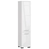 Szafki łazienkowe - SŁUPEK REGAŁ ŁAZIENKOWY FIN 2 DRZWI BIAŁY / BIAŁY POŁYSK - miniaturka - grafika 1