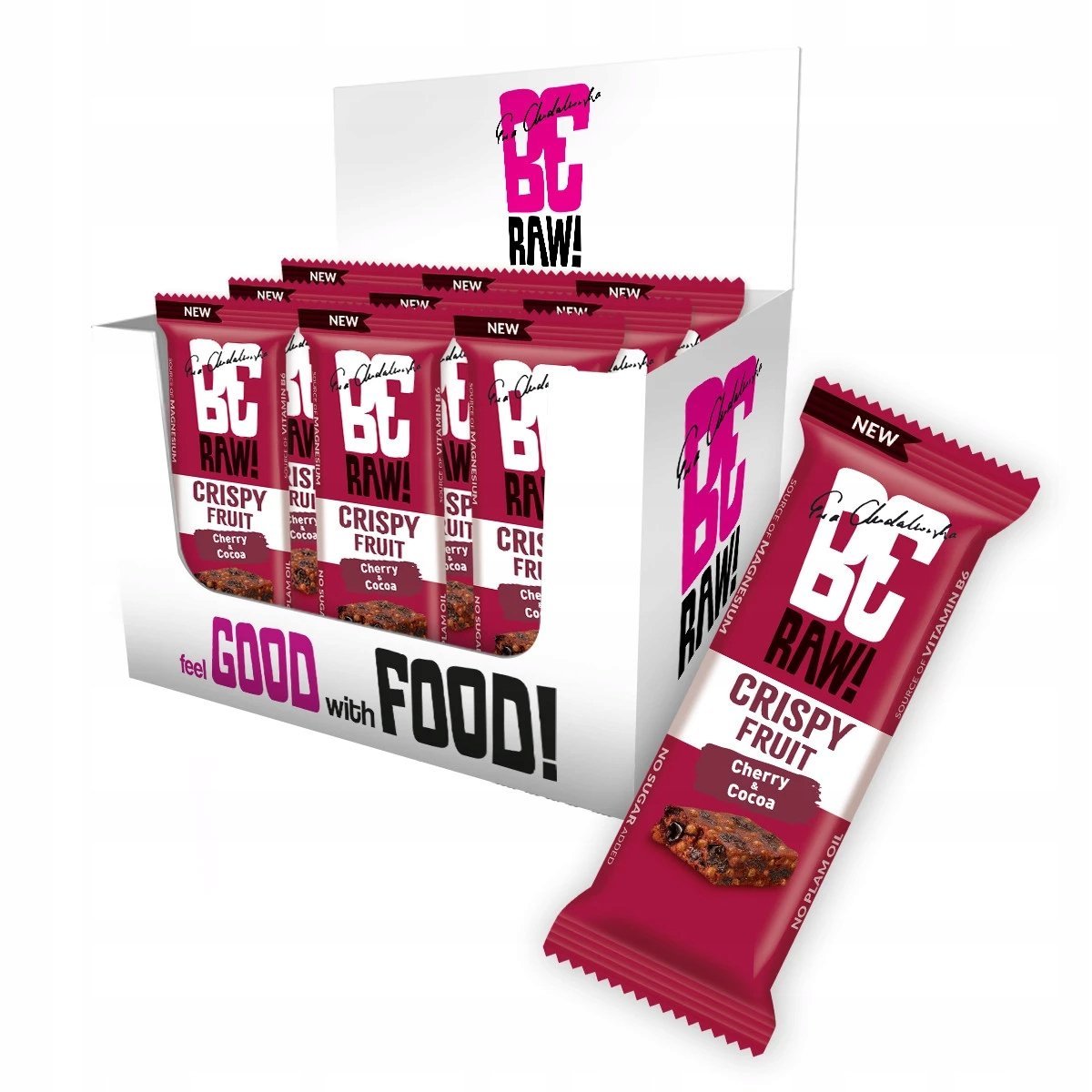 Baton proteinowy BERAW Crispy Fruit Wiśnia-kakao 15 x 40 g