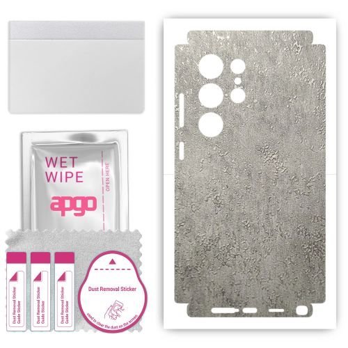 folia naklejka skórka strukturalna na TYŁ+BOKI do Samsung Galaxy S24 Ultra - Beton - apgo SKINS