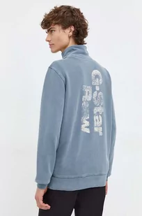 G-Star Raw bluza bawełniana męska kolor niebieski z nadrukiem - Bluzy męskie - miniaturka - grafika 1