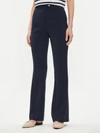 Spodnie damskie - Tommy Hilfiger Spodnie materiałowe Gold Button WW0WW42455 Granatowy Flare Fit - miniaturka - grafika 1