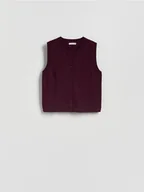 Marynarki i żakiety damskie - Reserved - Dzianinowa kamizelka - ciemnofioletowy - miniaturka - grafika 1