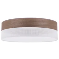 Lampy sufitowe - Lampa sufitowa wisząca Wood Plexi loft biała 1xE27 abażur 50cm orzech Light Home LH - miniaturka - grafika 1