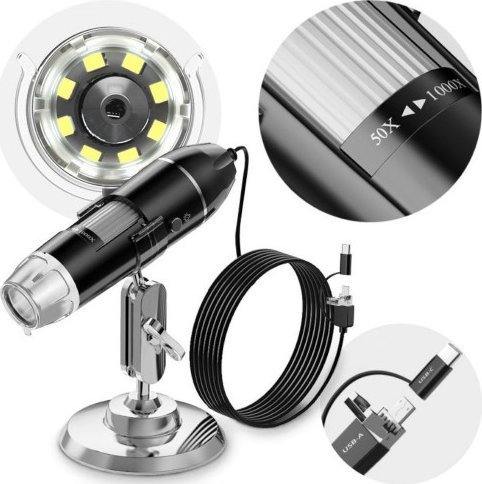 КиКо Mikroskop cyfrowy 3w1 aplikacja - zoom 1600