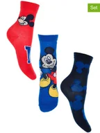 Skarpetki damskie - Disney Mickey Mouse Skarpety (3 pary) "Miki" w kolorze niebiesko-czerwonym - miniaturka - grafika 1