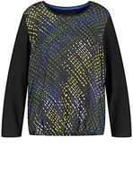 Koszulki i topy damskie - Samoon Damska koszulka 171066-26414, czarna wzorzysta, 52 EU, Czarny wzór, 52 - miniaturka - grafika 1