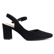 Czółenka - Stylowe damskie czółenka czarne Sergio Leone - miniaturka - grafika 1