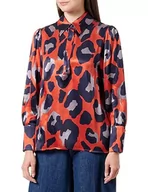 Bluzki damskie - Seidensticker Damska bluzka - modna bluzka - Regular Fit - kołnierz koszuli - długi rękaw - 100% wiskoza, czerwony, 48 - miniaturka - grafika 1