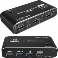 Rozgałęźniki - Pawonik Konsola KVM HDMI 2.1 Przełącznik SWITCH 4K120HZ 8K - miniaturka - grafika 1