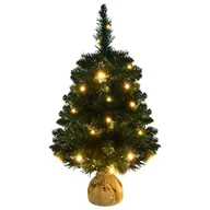 Choinki - vidaXL, Sztuczna choinka ze stojakiem i światełkami led, Zielona, 60 cm - miniaturka - grafika 1