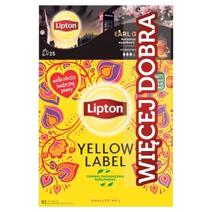 Lipton Yellow Label Herbata czarna 184 g (92 torebki) i Earl Grey Herbata czarna 25 torebek - Herbata - miniaturka - grafika 1