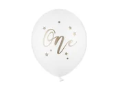 Balony i akcesoria - PartyDeco Balony 30 cm, One, Pastel Pure White (1 op. / 50 szt.) SB14P-307-008 [15348219] - miniaturka - grafika 1