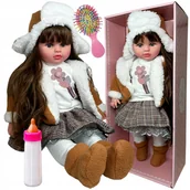 Lalki dla dziewczynek - Duża Lalka Jak Żywa Mówi I Śpiewa Po Polsku Bobas Z Włosami Interaktywna - miniaturka - grafika 1