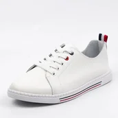 Półbuty damskie - S.Barski LR268R białe półbuty trampki damskie skóra - miniaturka - grafika 1