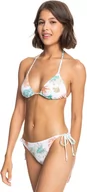 Stroje kąpielowe - damski strój kąpielowy dwuczęściowy  ROXY INTO THE SUN TIKI TRIANGLE Bright White S Lilac - XWMY - miniaturka - grafika 1