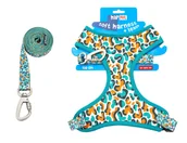 Szelki dla psów - Smycz+miękkie szelki-kwiaty - miniaturka - grafika 1