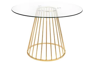 King Home Stół GLAM GLASS 110 - szkło, złota podstawa KH.35473 - Stoły - miniaturka - grafika 1
