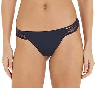 Tommy Hilfiger Damskie stringi z mikrofibry ze stretchem i koronką, majtki, bielizna damska, Desert Sky, S - Majtki damskie - miniaturka - grafika 1
