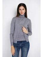 Swetry damskie - ASSUILI 2-częściowy zestaw w kolorze szarym - miniaturka - grafika 1