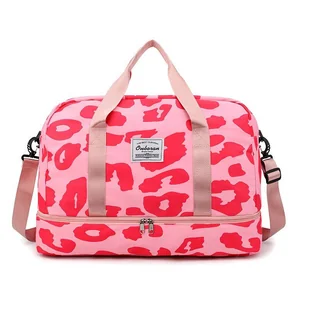 Torba Podróżna Dwukomorowa Różowa Panterka 51X25X39Cm T264 - Biżuteria dla dzieci - miniaturka - grafika 1