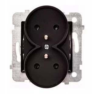 LUMENIX Gniazdko elektryczne do ramki Bianka 230V 16A podwójne z uziemieniem  Czarne GN-BIANKA-64 - Gniazdka elektryczne - miniaturka - grafika 1