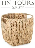 Dekoracje domu - OKRĄGŁY KOSZ Z HIACYNTU WODNEGO 26x26x22 cm - miniaturka - grafika 1