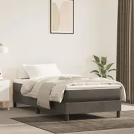 Materace - vidaXL vidaXL Materac kieszeniowy, ciemnoszary, 100x200x20 cm, aksamit - miniaturka - grafika 1