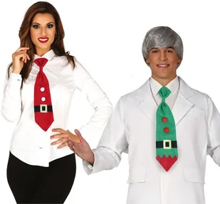 Krawat świąteczny na Boże narodzenie z pasem świętego Mikołaja czerwony / zielony - Dodatki do strojów karnawałowych Krawat świąteczny na Boże narodzenie z pasem świętego Mikołaja czerwony / zielony - Dodatki do strojów karnawałowych - miniaturka - grafika 1