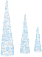 Ozdoby bożonarodzeniowe - vidaXL Choinka z 90 diodami LED 3 pcs Zimna biel 20 x 20 x 80 cm Akryl - miniaturka - grafika 1