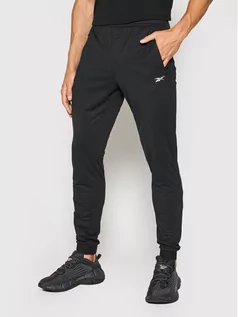 Spodnie sportowe męskie - REEBOK Spodnie dresowe Knit Track GL3098 Czarny Slim Fit - grafika 1