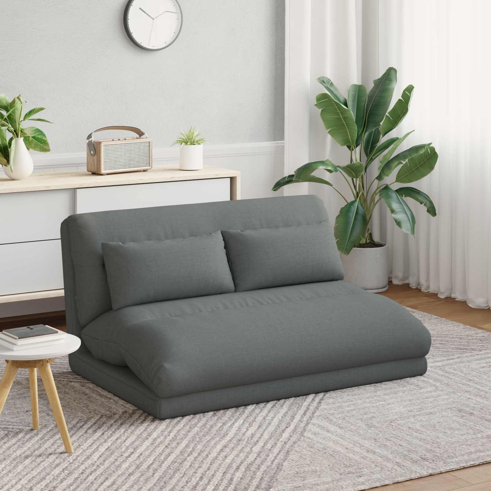 vidaXL vidaXL Krzesło na podłogę Ciemnoszary 110 x 82 x 55 cm tkanina