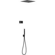 Zestawy prysznicowe - Tres Shower Technology zestaw prysznicowy podtynkowy termostatyczny z deszczownicą czarny mat 09288552NM - miniaturka - grafika 1