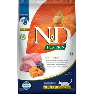 Farmina N&D Pumpkin Cat Neutered Adult lamb & blueberry 5 kg - Sucha karma dla kotów - miniaturka - grafika 1